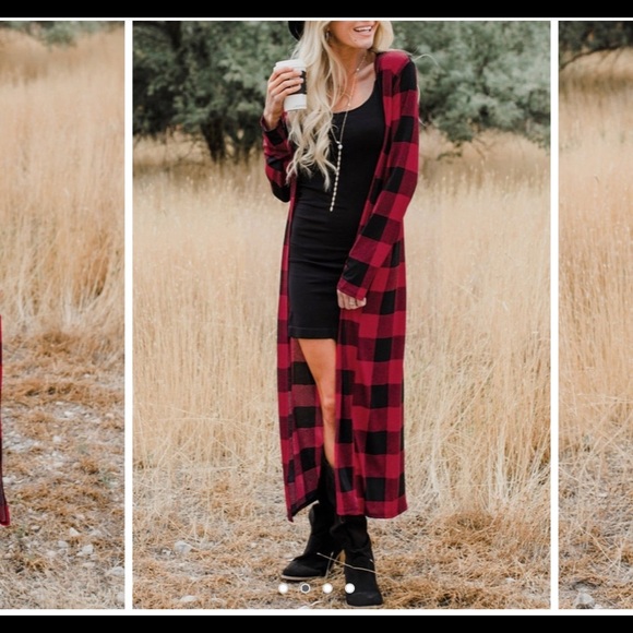 Super Long Vintage Plaid Shirt - Picture 2 of 6